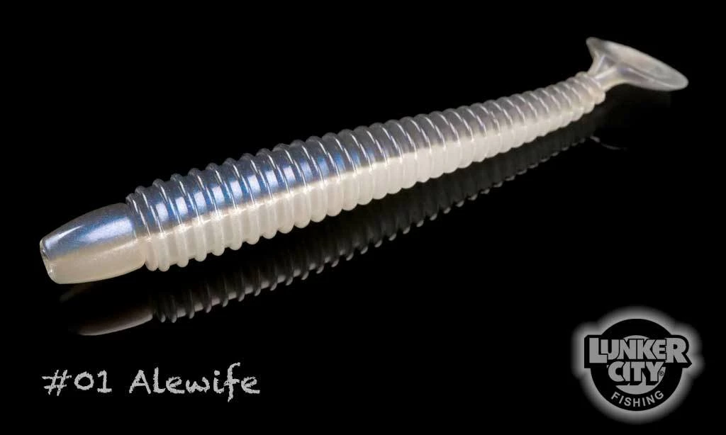 Lures Lunker City Swimmin' Ribster Paddletail Soft Baits 1 Lures Lunker City Swimmin' Ribster Paddletail Soft Baits