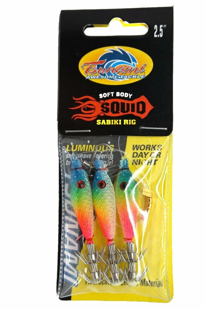 Tsunami Soft Body Squid Jig Sabiki Rig 3 Tsunami Soft Body Squid Jig Sabiki Rig