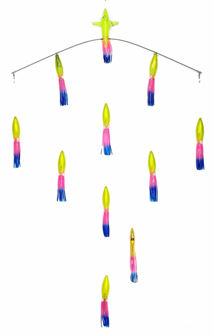 Big Game Sterling Tackle 36" Wide Tracker Spreader Bars - Bulb Squids 4 Big Game Sterling Tackle 36" Wide Tracker Spreader Bars - Bulb Squids